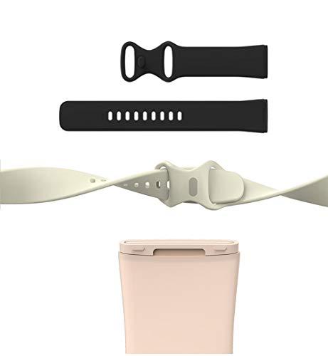 Black Large Silicone Fitbit Versa 3/4 & Sense Smartwatch Replacement Band