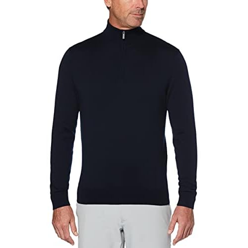 Callaway Weather Series Men's 1/4 Zip Golf Sweater with Mock Collar, Thermal Merino Wool, Breathable Soft Fabric