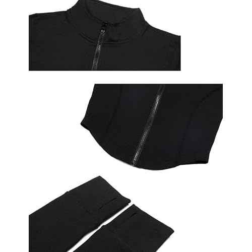 Tanming Women's Full Zip Seamless Workout Jacket Running Yoga Slim Fit Track Jacket