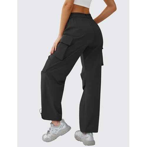 Women¡¯s Hiking Pants Wide Leg Cargo Pants Quick Dry Lightweight Water-Resistant Travel Casual Trousers with 4 Pockets