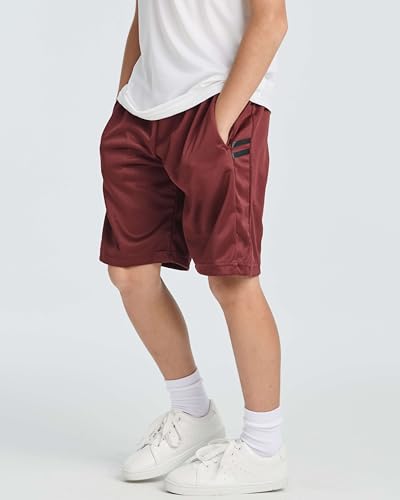 5 Pack Boys' Athletic Shorts with Pockets - Quick Dry Basketball Soccer Kids Teens