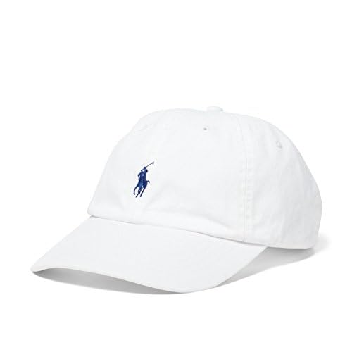 Polo Ralph Lauren Men`s Cotton Chino Baseball Cap (White(3007)/Navy/White, One Size)