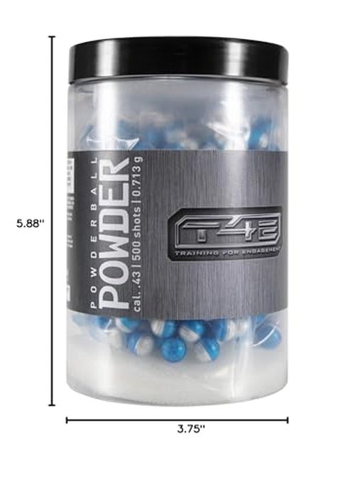 Umarex T4E Premium .43 Caliber Powder Ball Ammo for Paintball Guns, 500 Count, Multi (Powder Ball .43 Caliber)