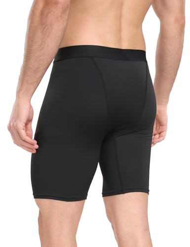 Men's Compression Workout Shorts - 4 Pack Medium Black Performance Athletic Baselayer