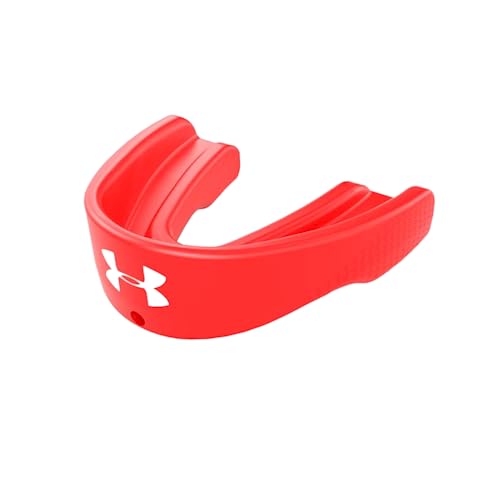 Under Armour Adult Red Custom Fit Sports Mouth Guard with Detachable Helmet Strap