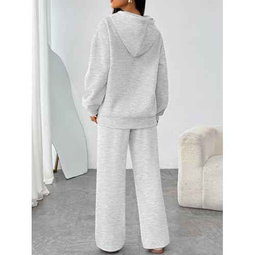 Trendy Queen Womens 2 Piece Outfits Lounge Fall Fashion Sets Oversized Sweatshirts Wide Leg Pants Sweatsuits Winter Clothes