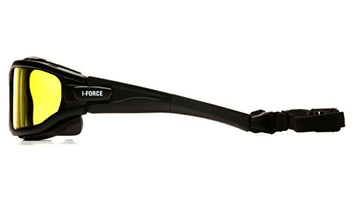 PYRAMEX I-Force Sporty Dual Pane Anti-Fog Goggle Black Frame Amber Lens