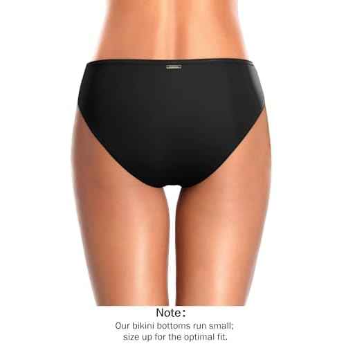 Zmart Women Standard Strappy Bikini Bottoms Full Coverage Bathing Suit Cutout Swim Low Rise Swimsuit Bottom