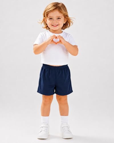 Toddler Girls Mesh Athletic Shorts 4T Kids Basketball Soccer Breathable Summer Active Wear - Black, Navy, Gray