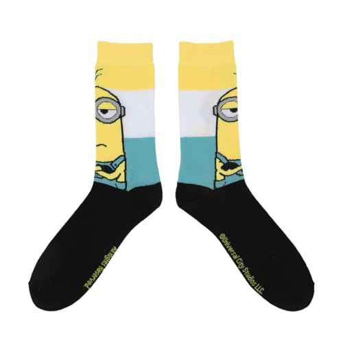 Bioworld Minions Adult Crew Socks 5-Pack - Mischievous Fun For Your Feet!