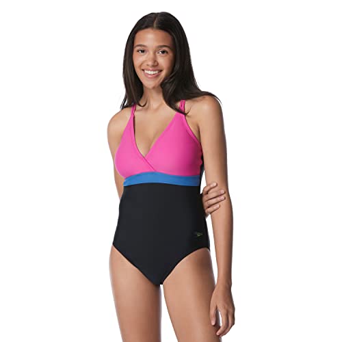 Speedo Women's Swimsuit One Piece Adjustable Crossback Contemporary Cut