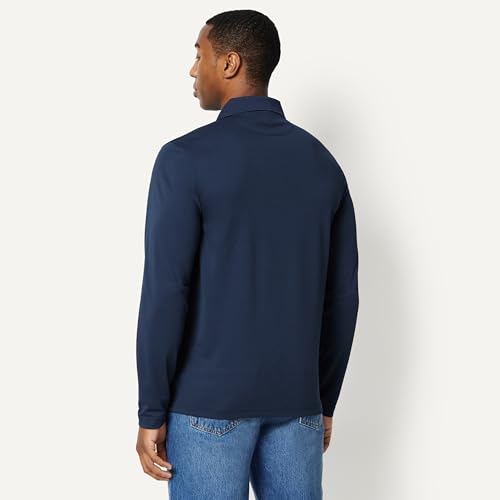 Men's Quick Dry Golf Polo Shirt - Regular Fit, Large, Dark Navy