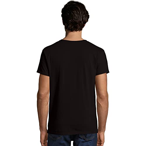 Men's Black Large Cotton T-Shirt Pack of 2 - Comfortable, Breathable, Versatile