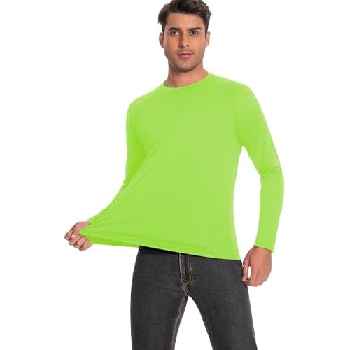 Men's Sun Protection Shirts UPF 50+ UV Long Sleeve Rash Guard Shirts Lightweight Quick Dry for Fishing Swimming Running