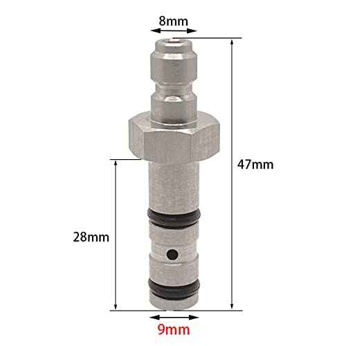 Paintball PCP Quick Filling Charging Probe Replacement Adapter, 9mm OD Air Tool Fitting for Filling Hole with Extra 6 O-Rings