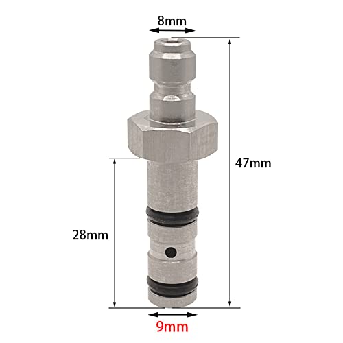 HMKUGO Paintball PCP Quick Filling Charging Probe Replacement Adapter, 9mm OD Air Tool Fitting for Filling Hole with Extra 6 O-Rings