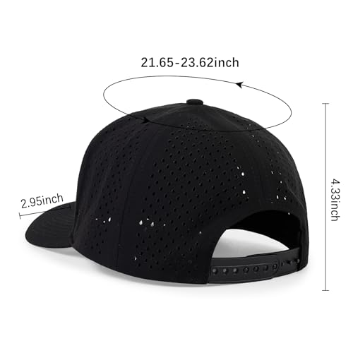 Men Women Quick Dry Baseball Cap Black One Size Curved Mesh Snapback Hat