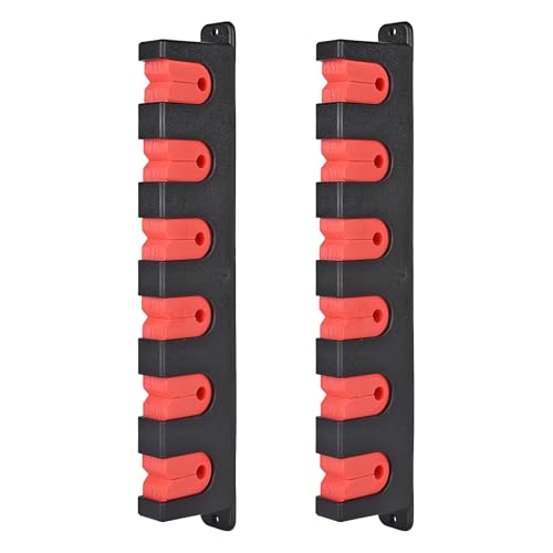 Horizontal Red Fishing Rod Holder Wall Mount for 6 Rods - Axlksia