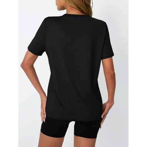 AUTOMET Women's Workout Tops Short Sleeve Gym Shirts Summer Athletic Yoga Tshirts Loose Fit Casual Clothes 2025