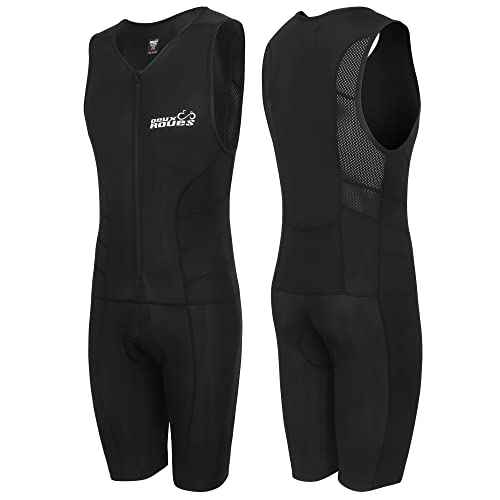 Triathlon Suit Men Racing Tri Cycling Skin Suit Sleeveless - Bonus Race Bib Belt