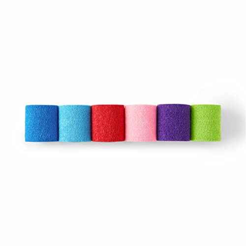 Medline CoFlex LF2 Quick Stick Non-Sterile Cohesive Bandages, Assorted Colors, 3" x 5 yds., (7.6 cm x 4.6 m), Pack of 24