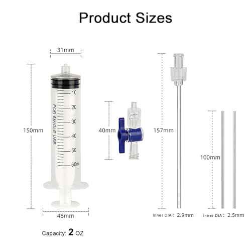 COTOUXKER Tubeless Sealant Injector, Bike Tire Sealant Injector Syringe 2 Ounces with Valve Core Removal Tool for Bike
