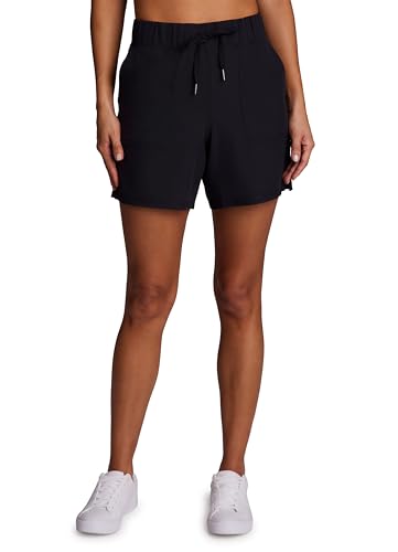RBX Active Women's 6-Inch Black Walking Shorts - Small, Stretch Woven, Quick Drying with Pockets