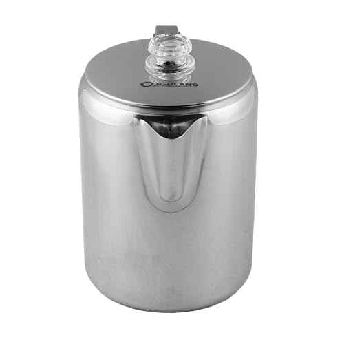 Coghlan's Stainless Steel Coffee Pot - 12 Cup Percolator for Camping, Outdoor Adventures, and Stovetop Brewing - Durable, Portable Coffee Brewer for Classic Flavor
