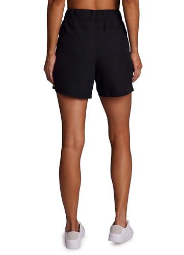 RBX Active Women's 6-Inch Black Walking Shorts - Small, Stretch Woven, Quick Drying with Pockets