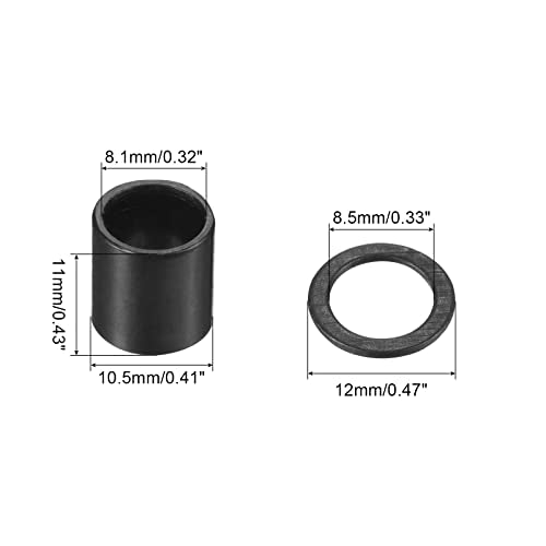 Black Skateboard Hardware Kit with Bearing Spacers and Speed Washers for Longboard Trucks