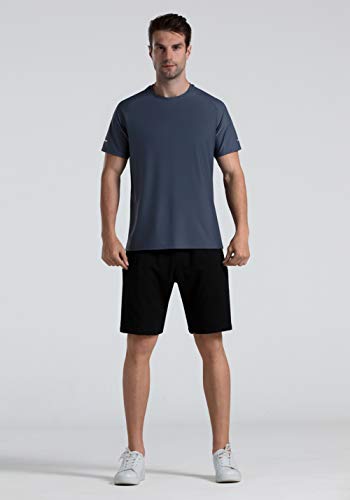 Men's Cooling Ice Silk Running Shirt UPF 50+ Workout T-Shirt Charcoal Grey XL