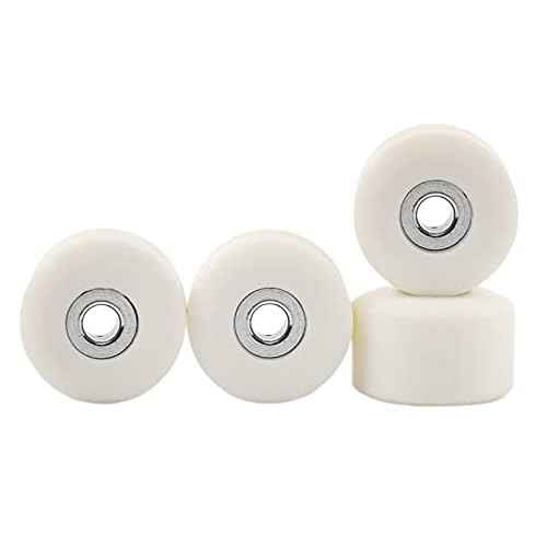 Teak Tuning Apex 61D Urethane Fingerboard Wheels - New Street Shape, 7.7mm Diameter - Ultra Spin Bearings - Made in The USA - Cream Colorway