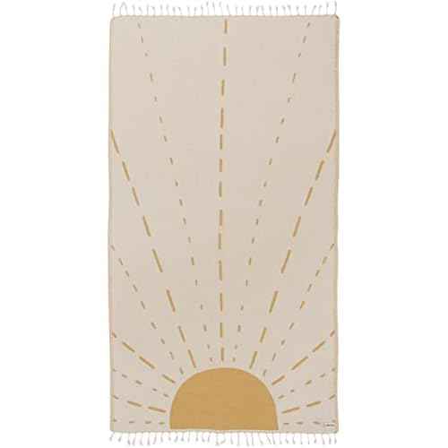 Sand Cloud Turkish Beach Towel - Sand Free - 100% Organic Turkish Cotton Yarn - Quick Dry Towel for Beach, Picnic Blanket or Throw - As Seen on Shark Tank - Sunrise