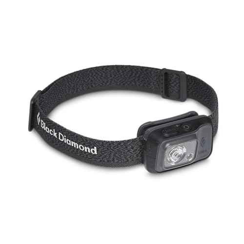 BLACK DIAMOND Cosmo 350-R Rechargeable Headlamp | 350 Lumens | Micro-USB Charging | Waterproof, Dimmable Light for Camping & Hiking | Graphite