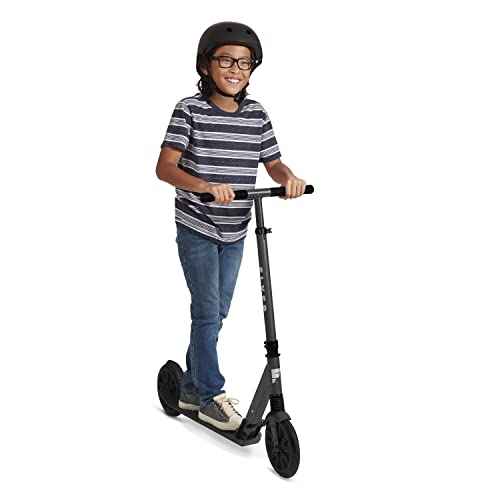 Flyer Kickstart Max, Radio Flyer Kick Scooter, Adjustable Handlebars & Foldable, Black Scooter 8+ Years, and up to 220 lbs