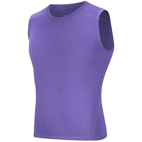 Youth Boys Sleeveless Compression Shirt Basketball Football Undershirt Quick Dry Kids Athletic Tank Tops for Workout