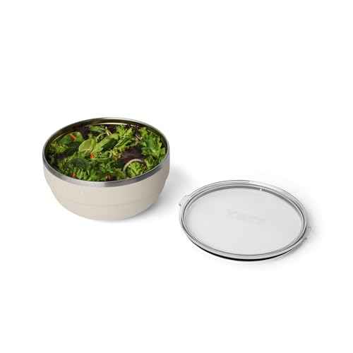 YETI Rambler Bowl, Vacuum Insulated, Stackable and Nestable Stainless Steel Bowl with Lid, 4.5 Quart, Cape Taupe