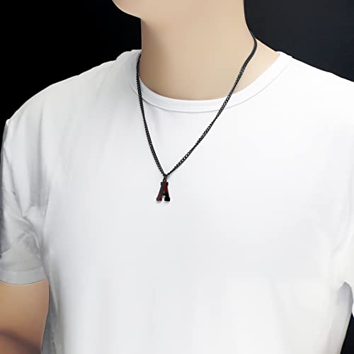 AIAINAGI Baseball Initial A-Z Letter Necklace - Men's Baseball Charm Pendant in Stainless Steel Silver Chain, 22inch Personalized Gift