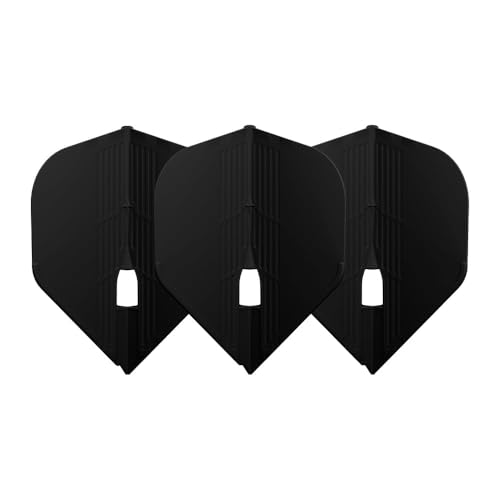 Black L-Style L1 Standard PRO Molded Dart Flights Champagne Ring Compatible for Soft & Steel Tip Darts