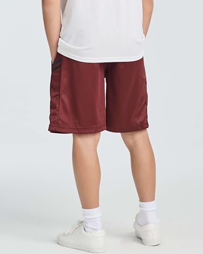 5 Pack Boys' Athletic Shorts with Pockets - Quick Dry Basketball Soccer Kids Teens