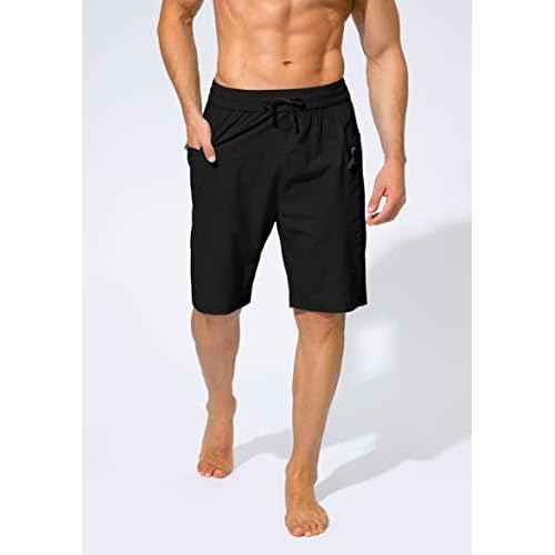 Men's Swim Trunks Quick Dry Board Shorts with Zipper Pockets Beach Shorts Bathing Suits for Men - No Mesh Liner