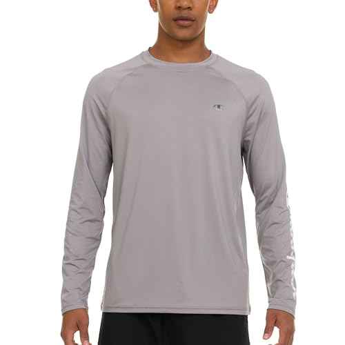 Champion Rash Guard for Men, Long Sleeve Mens Swim Shirt for Fishing Hiking UPF+ 50 SPF Sun UV Protection, Quick Dry