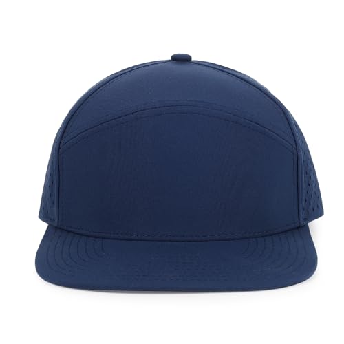 Men Women Quick Dry Flat Brim Baseball Cap Snapback Golf Hat Navy Dark Grey Light Grey