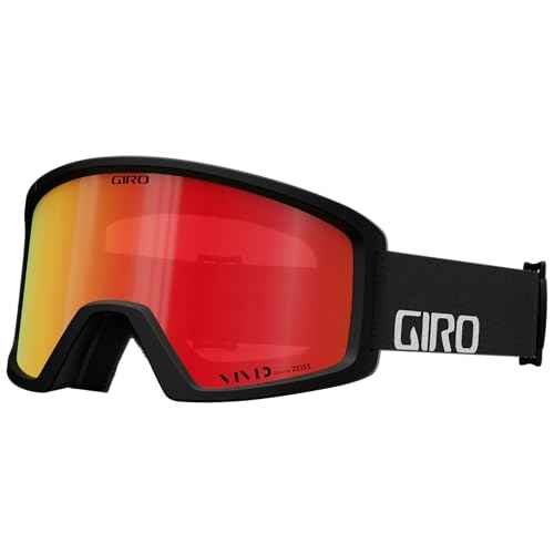 Giro Blok Ski Goggles - Snowboard Goggles for Men & Youth - Black Wordmark Strap with Vivid Ember Lens