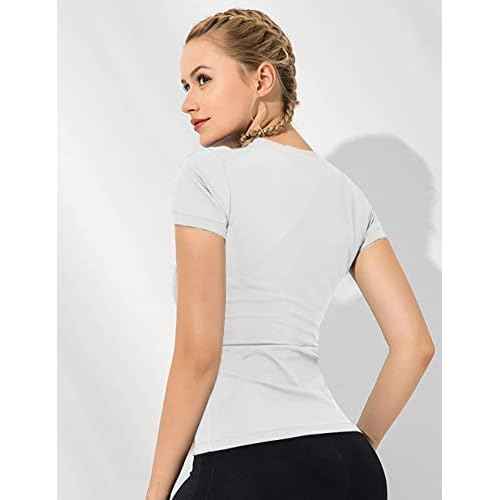 Loovoo Women Workout Shirts 1/2/3 Pack Athletic Compression Tee Dry Fit Yoga Gym Basic Tops