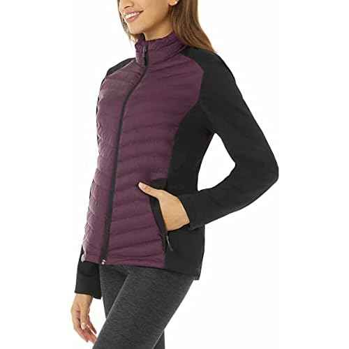 32 Degrees Womens Mixed Media Jacket (Potent Purple, Large)