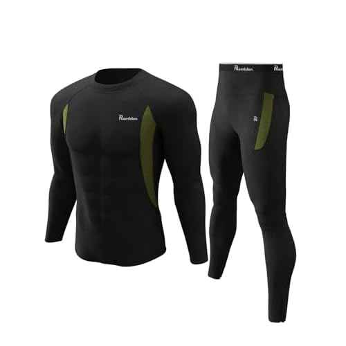 romision Thermal Underwear for Men Long Johns Fleece Lined Hunting Gear Bottom Top Set Base Layer for Cold Weather Gift