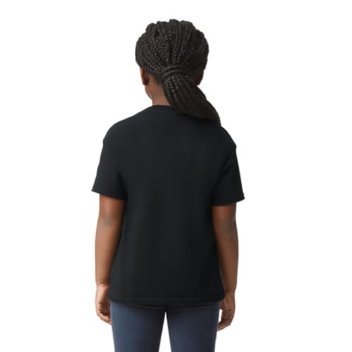X-Large Black Unisex Youth Heavy Cotton T-Shirt - 2 Pack