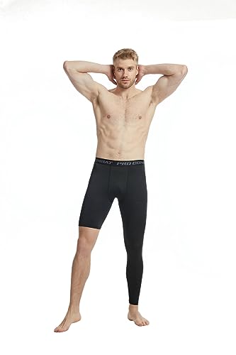 Men's Basketball Compression Leggings - Large Black Athletic Base Layer