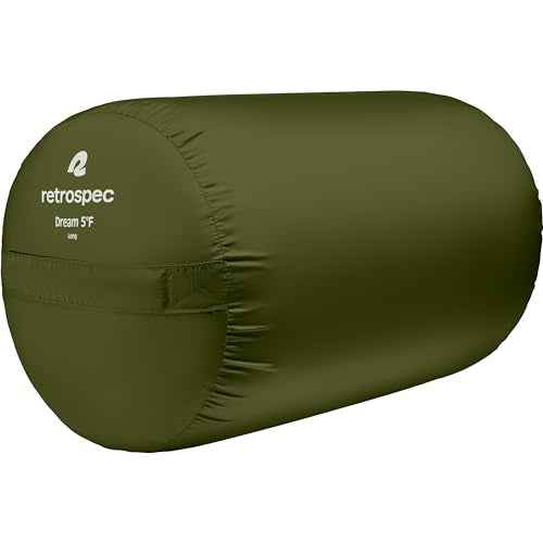 Retrospec Dream Mummy Sleeping Bag - 5, 15, & 30¡ÆF Cold Weather Camping & Travel Essential Gear with Water - Resistant Shell & Synthetic Fill - Zippered Pocket & Stuff Sack